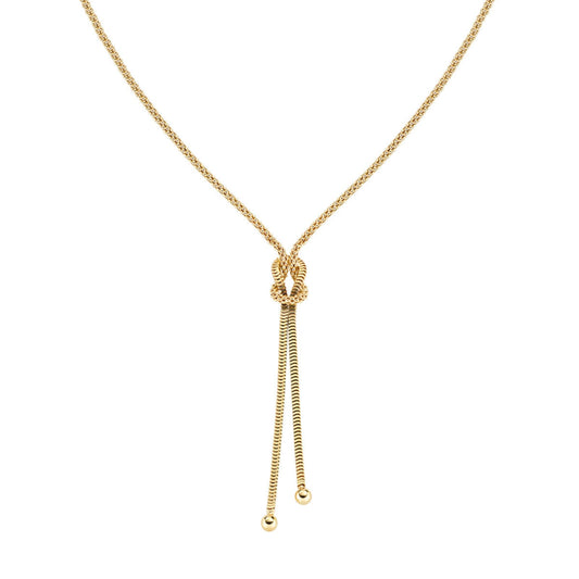 Collana a Y Amen in lega Amen dorata con nodo d'amore MISURA UNICA