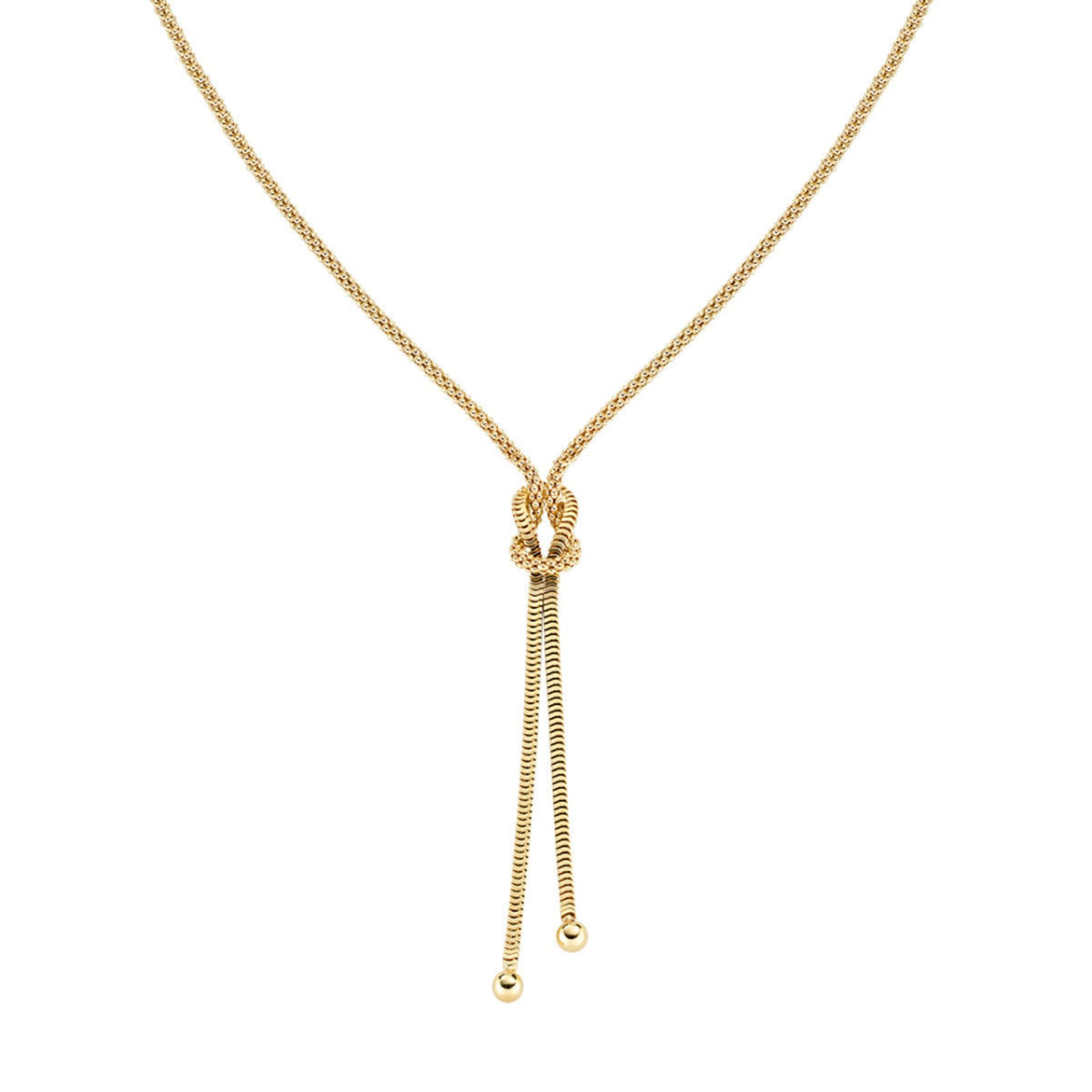 Collana a Y Amen in lega Amen dorata con nodo d'amore MISURA UNICA