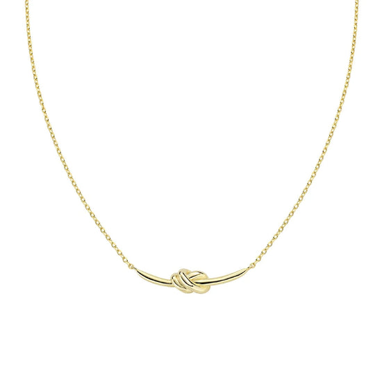 Collana catena Amen in ottone placcato oro con nodo d'amore MISURA UNICA