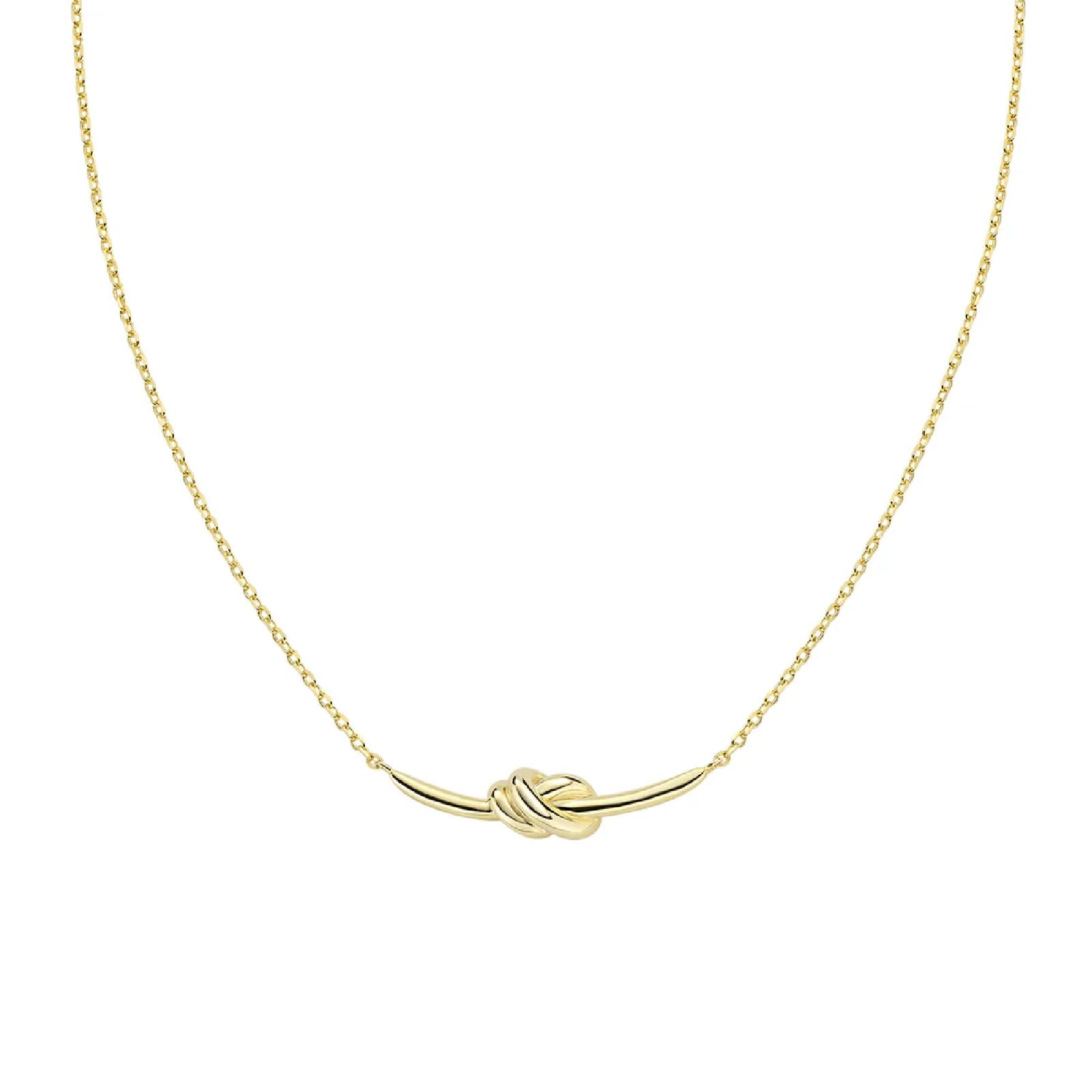 Collana catena Amen in ottone placcato oro con nodo d'amore MISURA UNICA