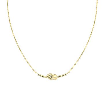 Collana catena Amen in ottone placcato oro con nodo d'amore MISURA UNICA