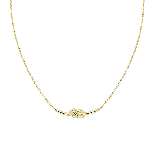 Collana catena Amen in ottone placcato oro con nodo d'amore MISURA UNICA