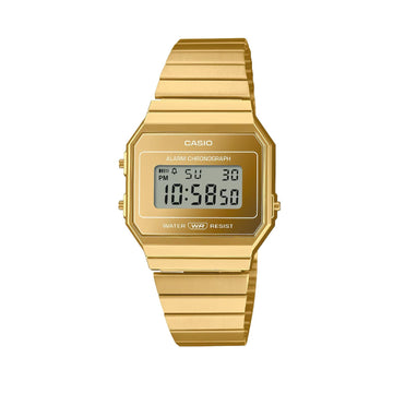 Orologio digitale Casio Vintage unisex in acciaio con pvd oro A700WEVG-9AEF-1
