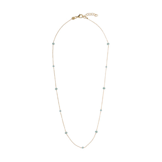 Collana donna Alisia in argento dorato 8 pietre turchese MISURA UNICA