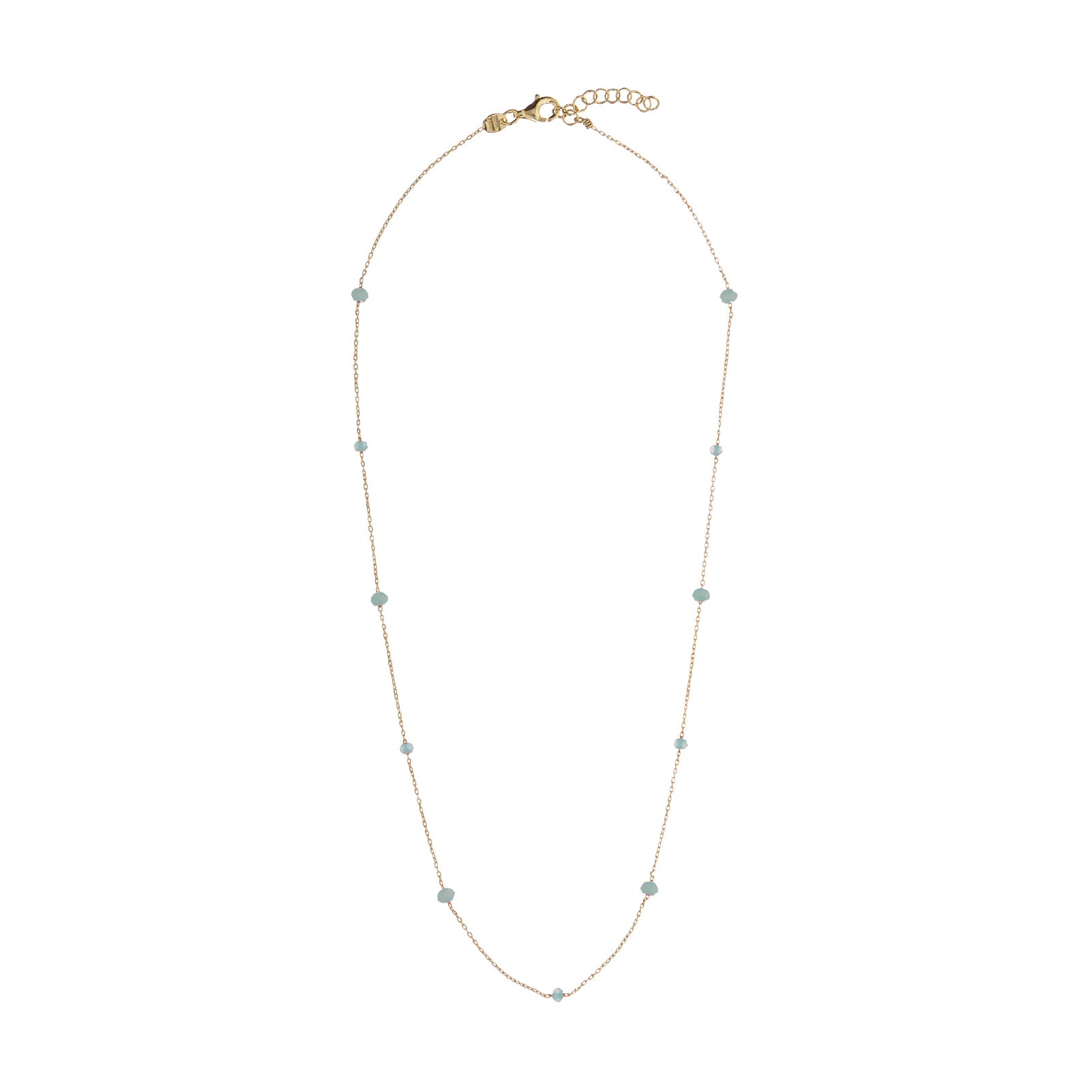 Collana donna Alisia in argento dorato 8 pietre turchese MISURA UNICA