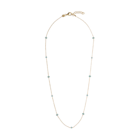 Collana donna Alisia in argento dorato 8 pietre turchese MISURA UNICA