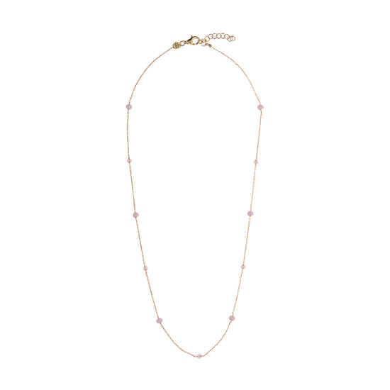 Collana donna Alisia in argento dorato 8 pietre in lilla MISURA UNICA