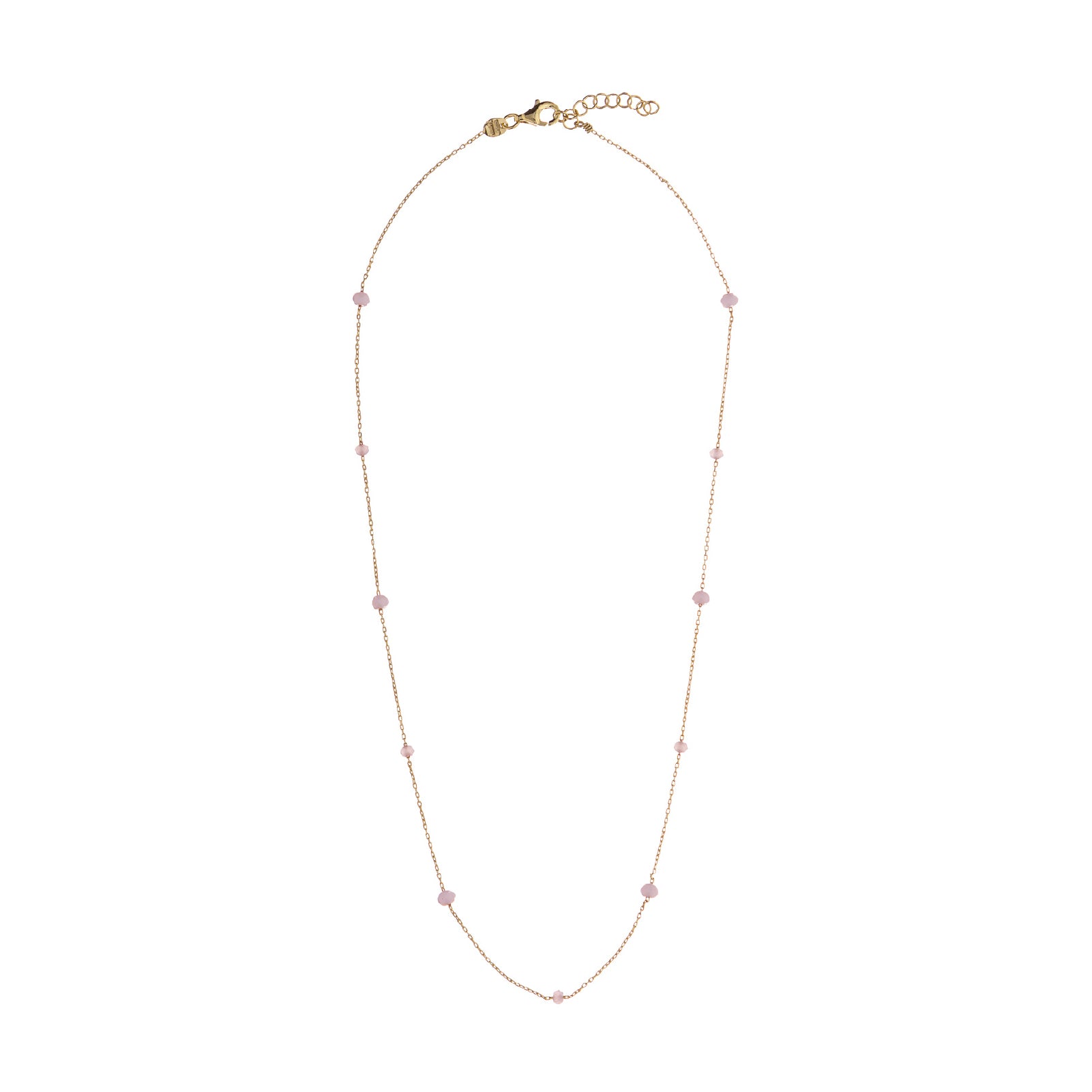 Collana donna Alisia in argento dorato 8 pietre in lilla MISURA UNICA