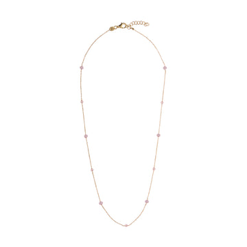 Collana donna Alisia in argento dorato 8 pietre in lilla MISURA UNICA