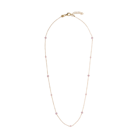 Collana donna Alisia in argento dorato 8 pietre in lilla MISURA UNICA