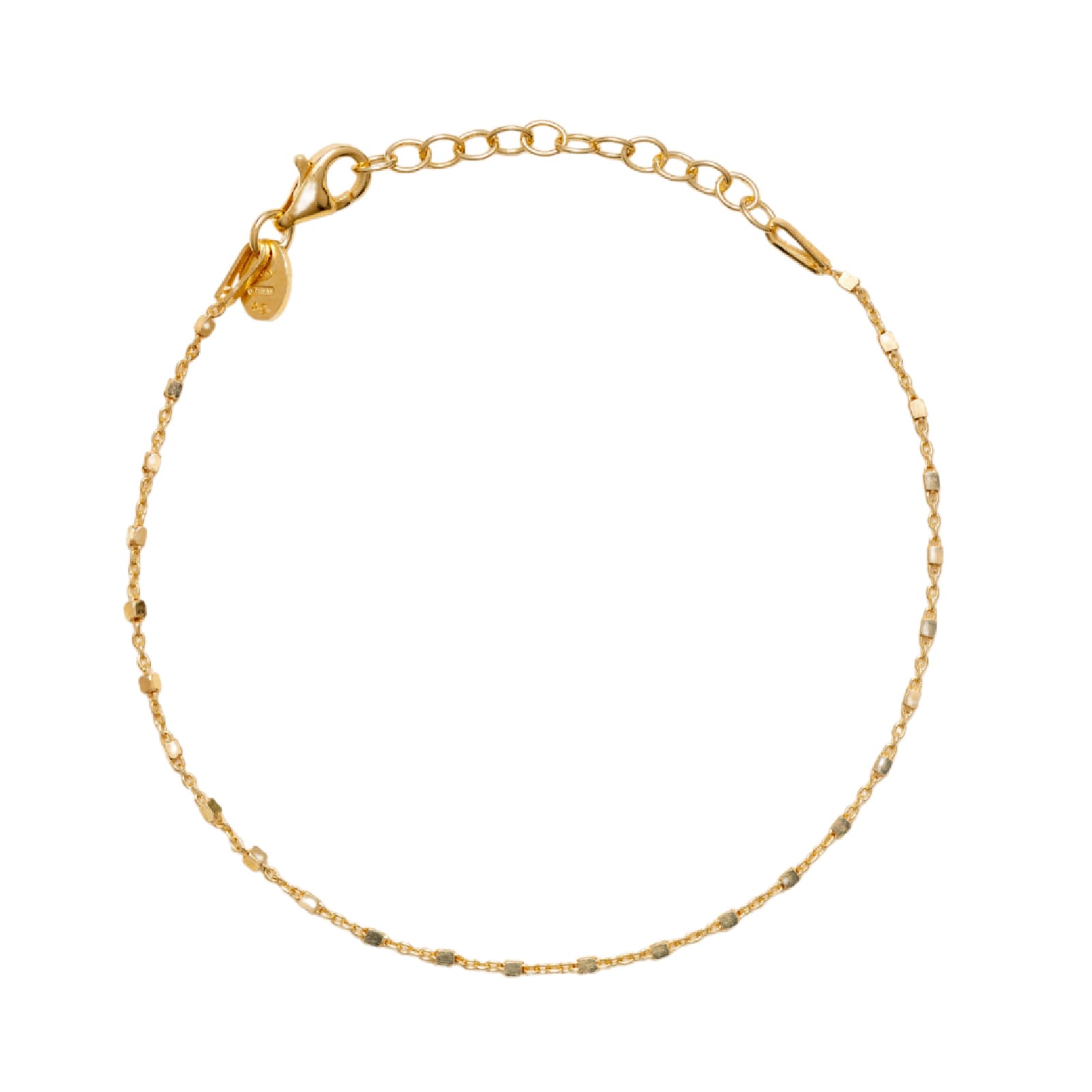 Bracciale catena Alisia in argento dorato con cubetti 18,5 cm