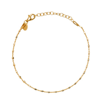 Bracciale catena Alisia in argento dorato con cubetti 18,5 cm