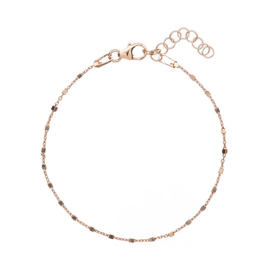 Bracciale catena donna Alisia argento oro con cubetti Regolabile 15,5-18,5 cm