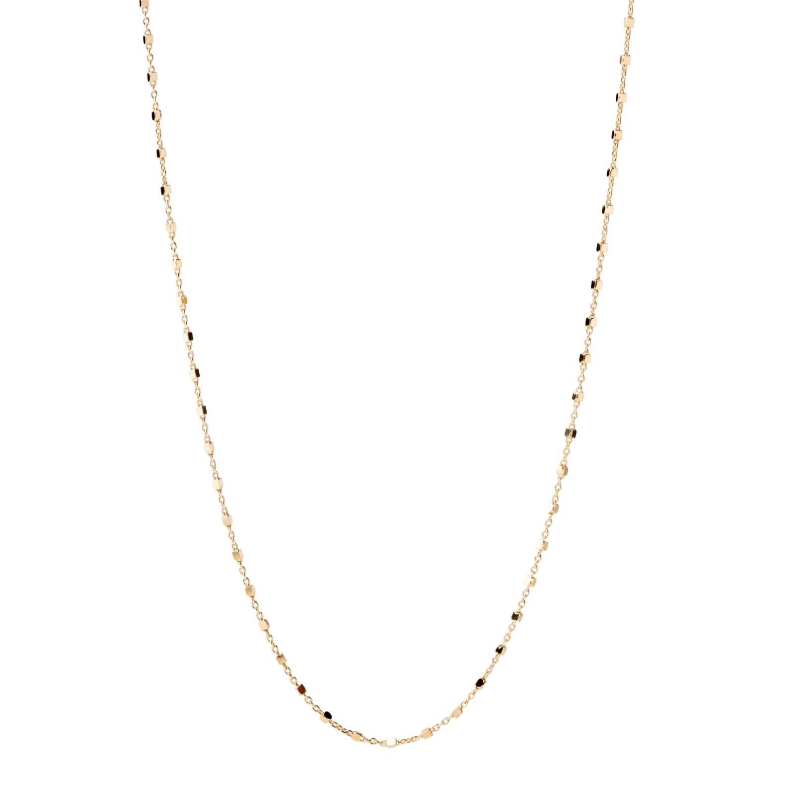 Collana girocollo Alisia in argento dorato con cubetti MISURA UNICA