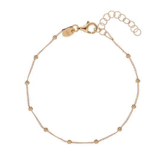 Bracciale catena donna Alisia argento oro con sferette Regolabile 15,5-18,5 cm