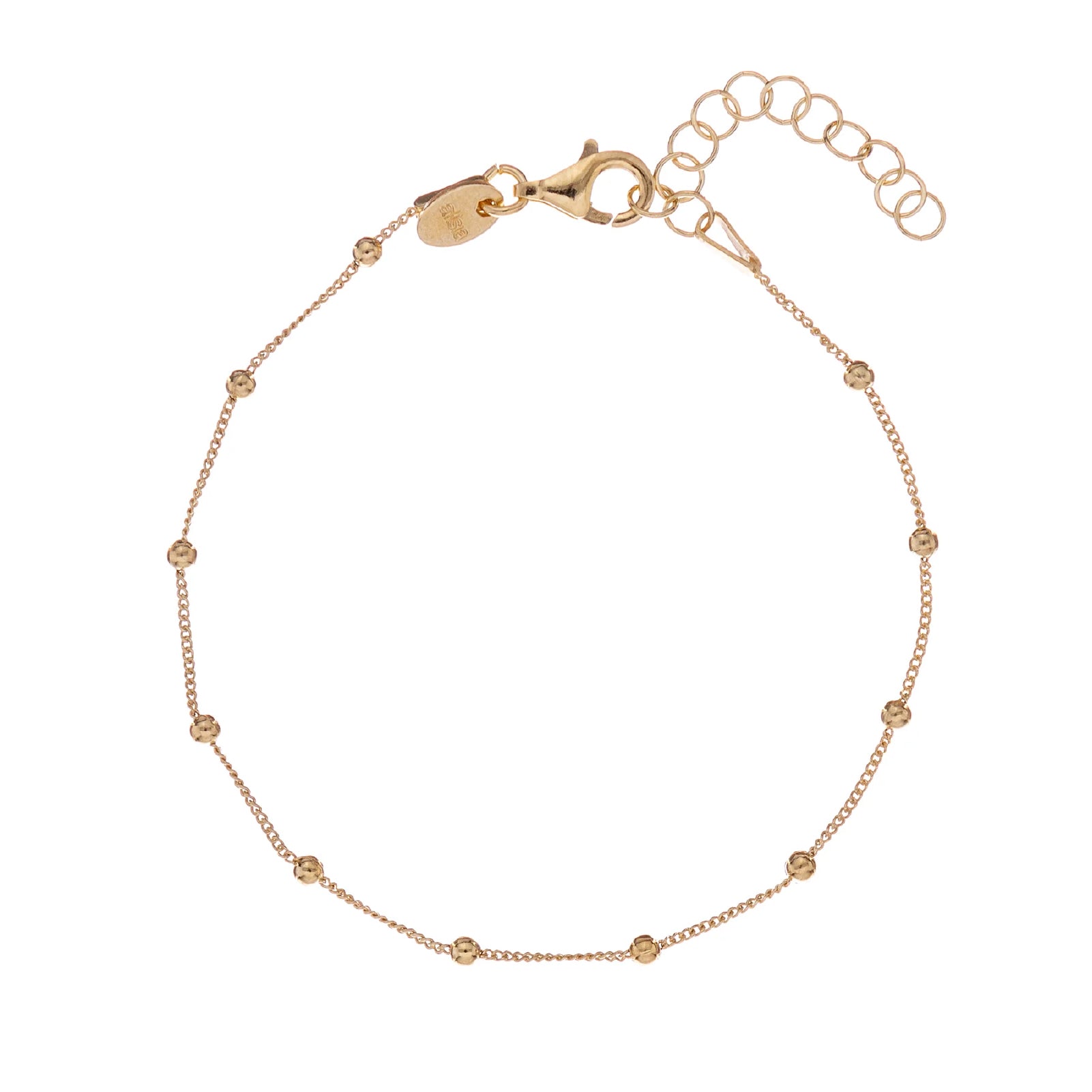 Bracciale catena donna Alisia argento oro con sferette Regolabile 15,5-18,5 cm