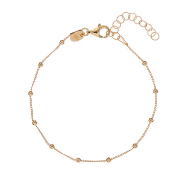 Bracciale catena donna Alisia argento oro con sferette Regolabile 15,5-18,5 cm