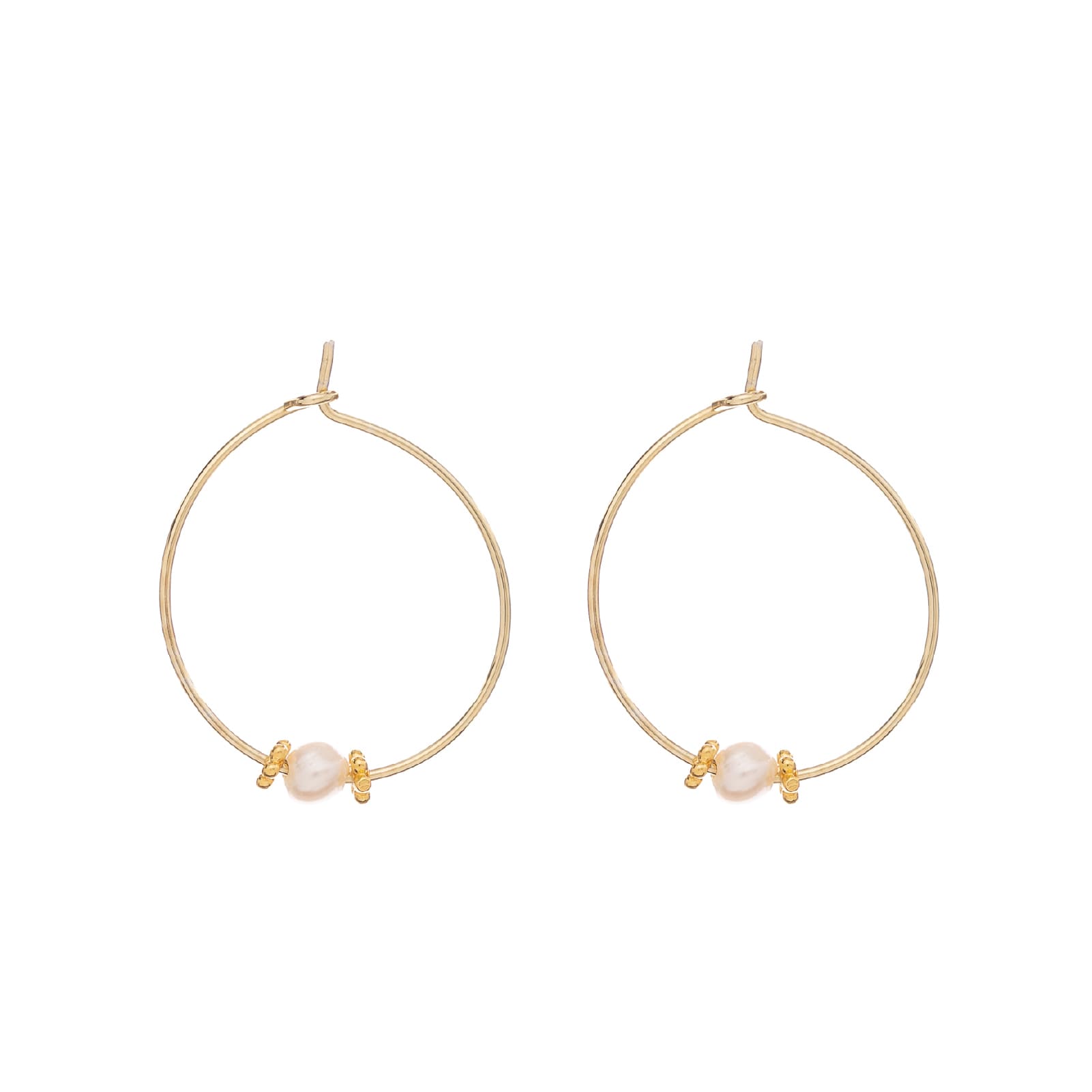 Orecchini a cerchio Alisia in argento dorato perla e fioretti MISURA UNICA