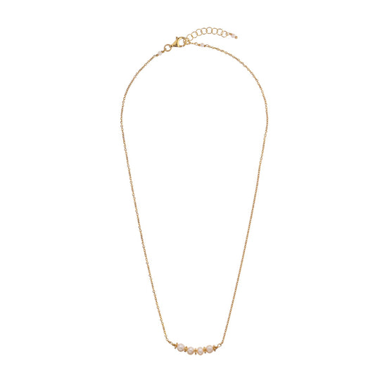 Collana Alisia in argento dorato con perle bianche e fioretti MISURA UNICA