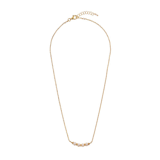 Collana Alisia in argento dorato con perle bianche e fioretti MISURA UNICA