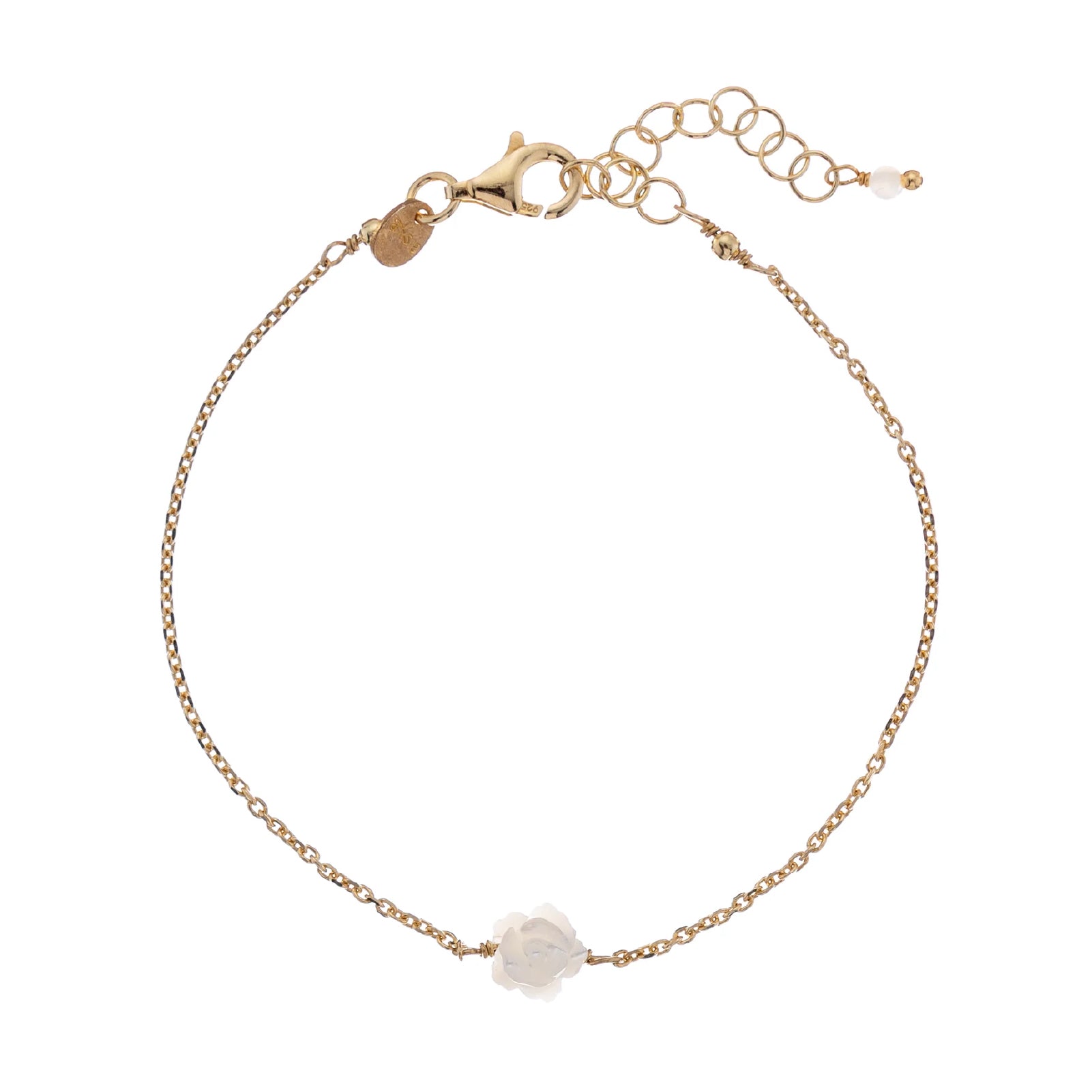 Bracciale da donna Alisia in argento dorato con rosellina Regolabile 15,5-18,5 cm