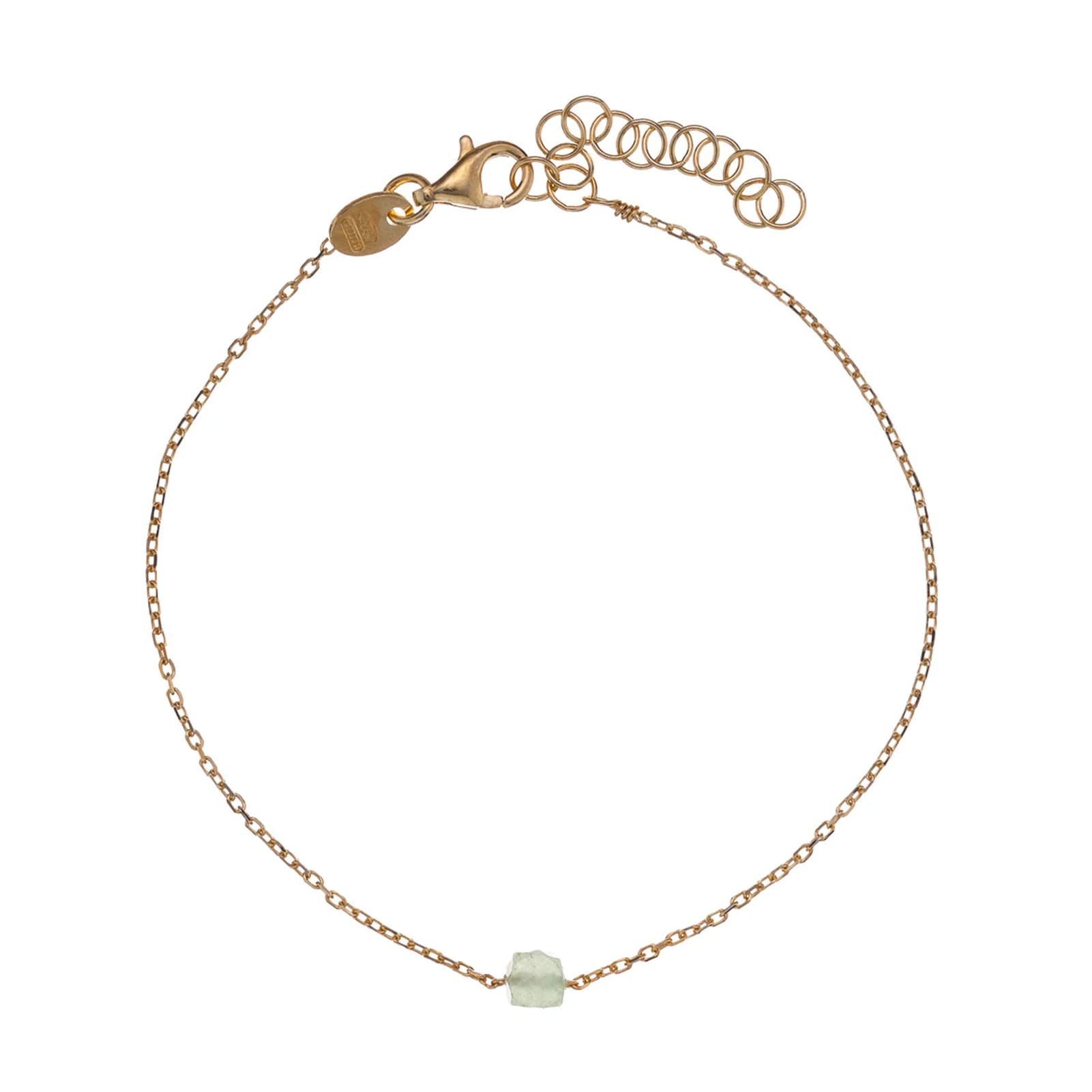 Bracciale Alisia argento dorato e pietra avventurina quadrata Regolabile 15,5-18,5 cm