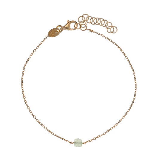 Bracciale Alisia argento dorato e pietra avventurina quadrata Regolabile 15,5-18,5 cm