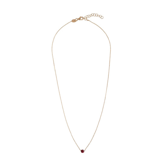 Collana girocollo Alisia in argento dorato con pietra granato MISURA UNICA