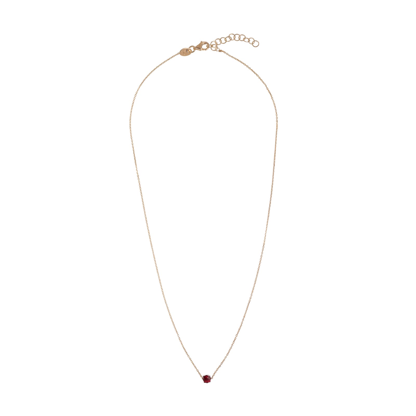 Collana girocollo Alisia in argento dorato con pietra granato MISURA UNICA