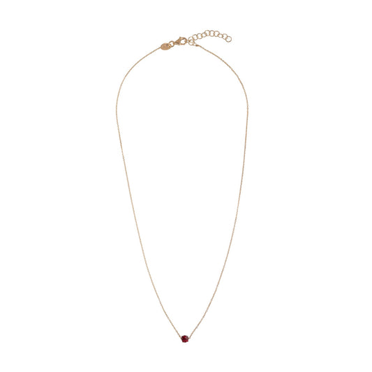 Collana girocollo Alisia in argento dorato con pietra granato MISURA UNICA