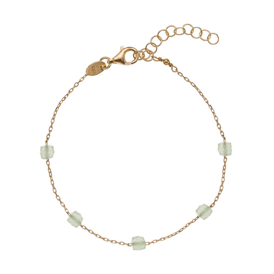 Bracciale donna Alisia in argento dorato con avventurina Regolabile 15,5-18,5 cm
