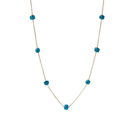 Collana Alisia in argento dorato pietre apatite a rosario MISURA UNICA