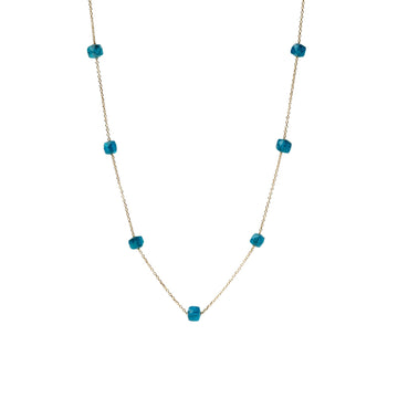Collana Alisia in argento dorato pietre apatite a rosario MISURA UNICA