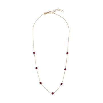 Collana Alisia in argento dorato pietre granato a rosario MISURA UNICA