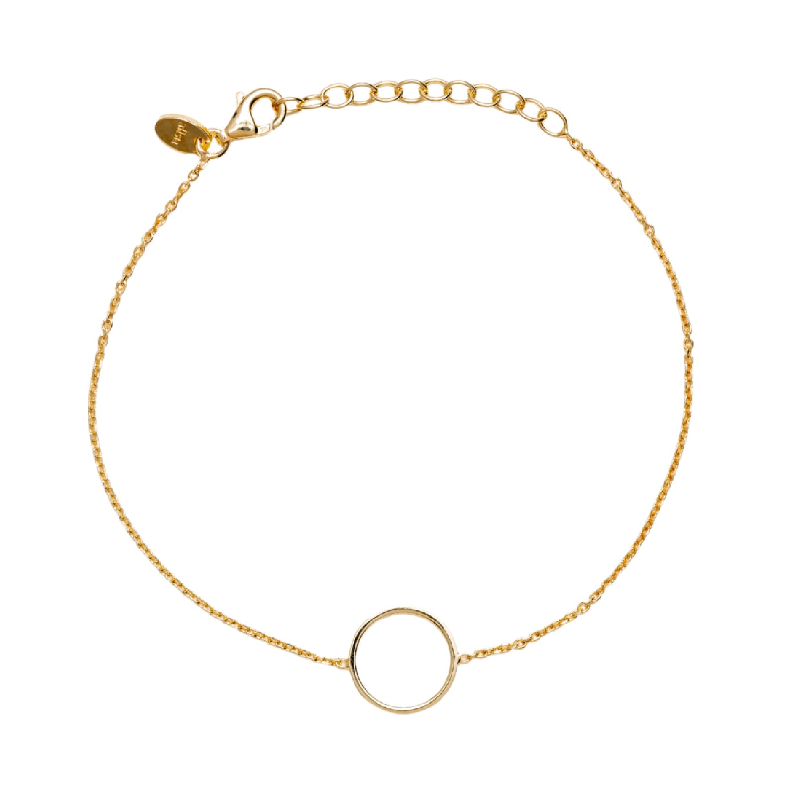 Bracciale Alisia in argento dorato con cerchio sottile centrale 18,5 cm