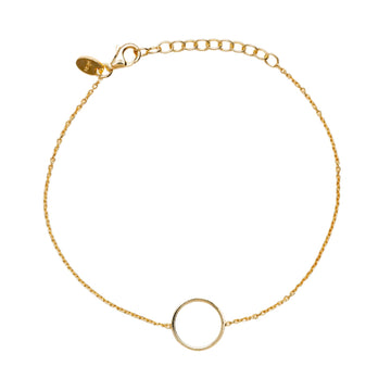 Bracciale Alisia in argento dorato con cerchio sottile centrale 18,5 cm