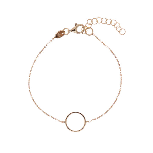 Bracciale catena donna Alisia argento oro con cerchio Regolabile 15,5-18,5 cm