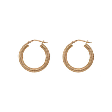 Orecchini a cerchio grandi Alisia in argento dorato lavorati MISURA UNICA