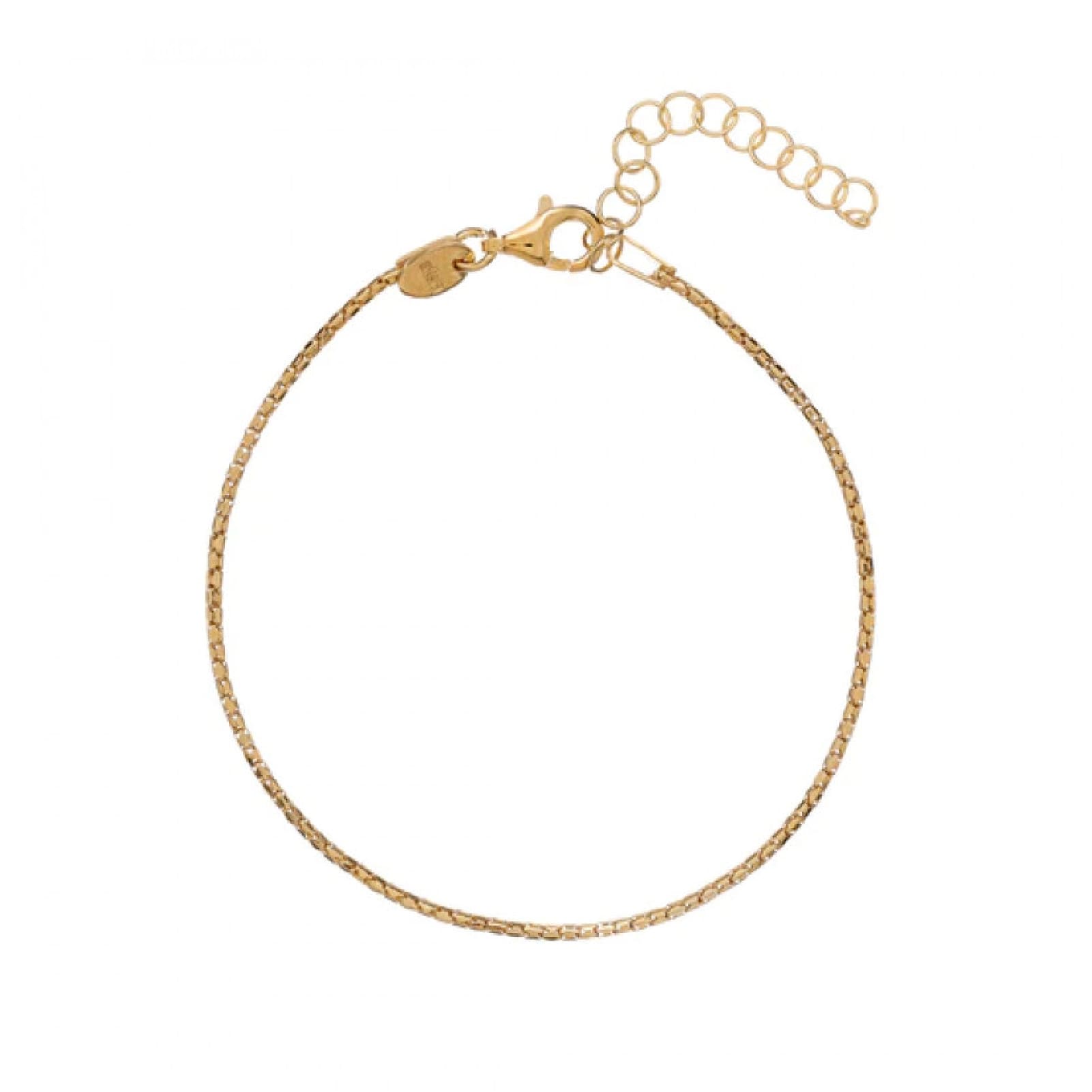 Bracciale catena coreana Alisia in argento placcato oro Regolabile 15,5-18,5 cm
