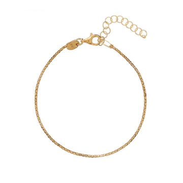 Bracciale catena coreana Alisia in argento placcato oro Regolabile 15,5-18,5 cm