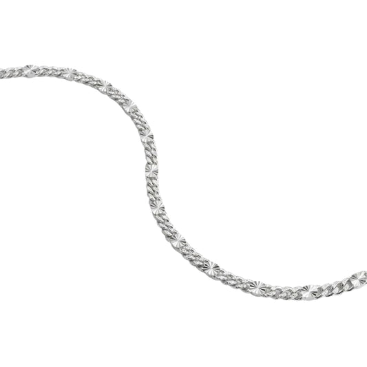 Bracciale Alisia in argento con catena grumetta diamantata 18,5 cm