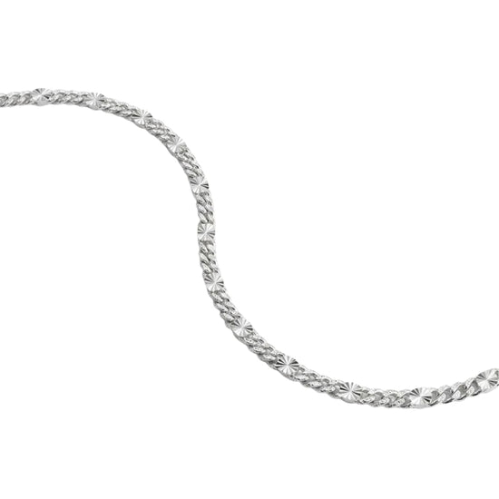 Collana Alisia in argento con catena grumetta diamantata MISURA UNICA