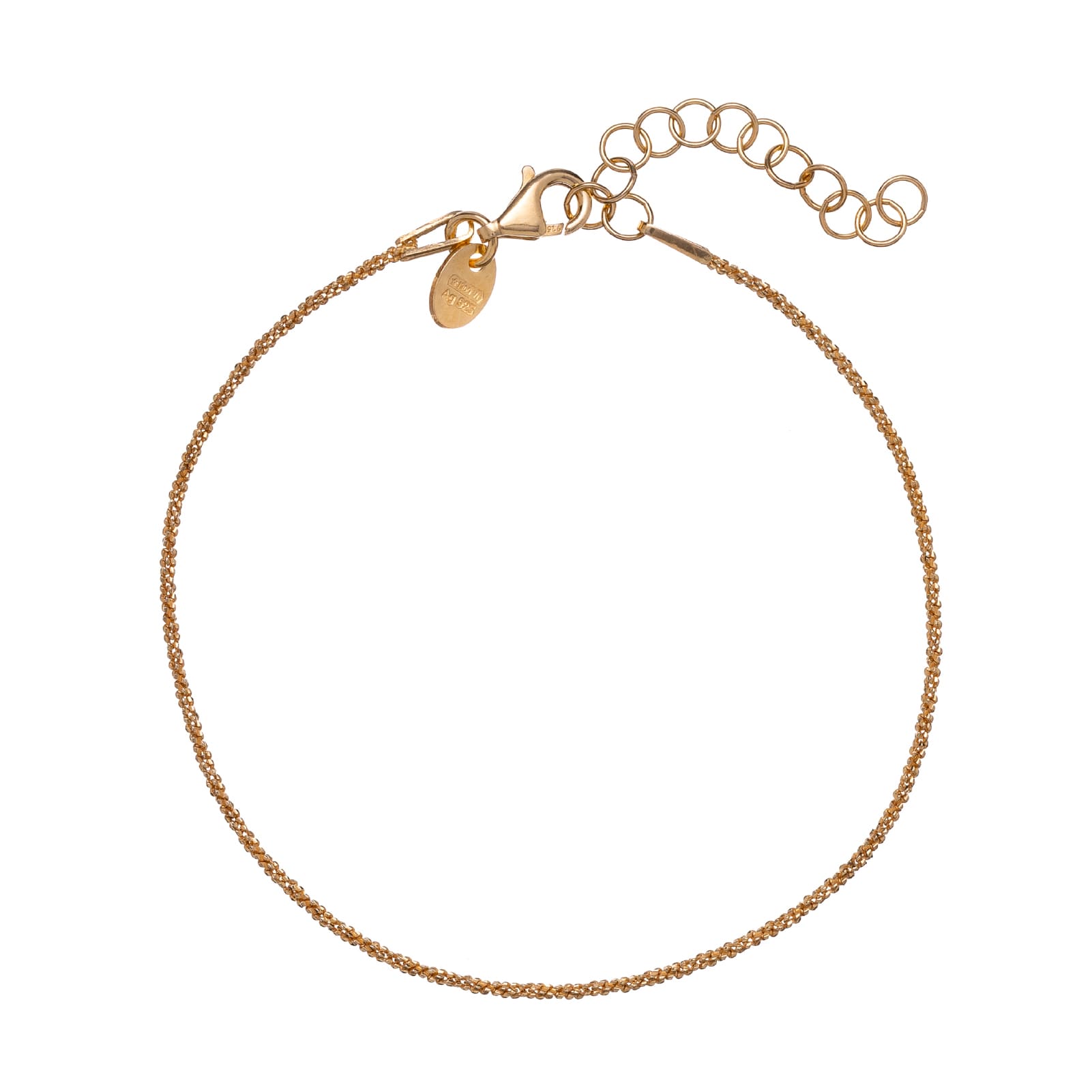 Cavigliera da donna Alisia in argento dorato maglia corda