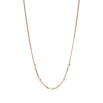 Collana girocollo Alisia in argento dorato con 5 perle centrali MISURA UNICA