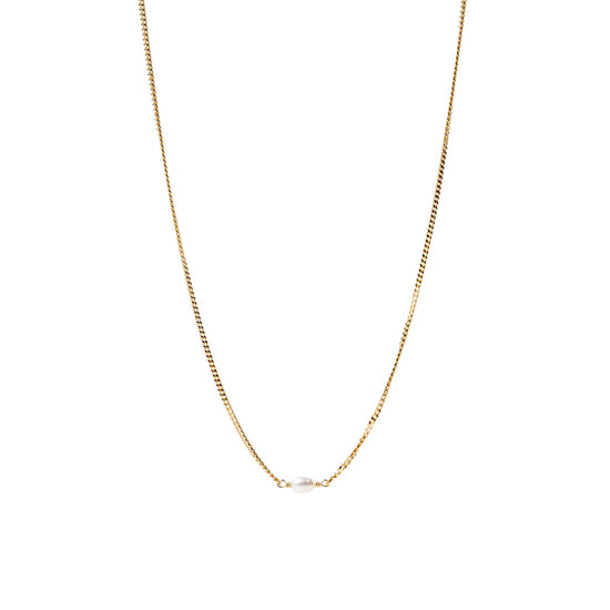 Collana girocollo Alisia in argento dorato con perla centrale MISURA UNICA
