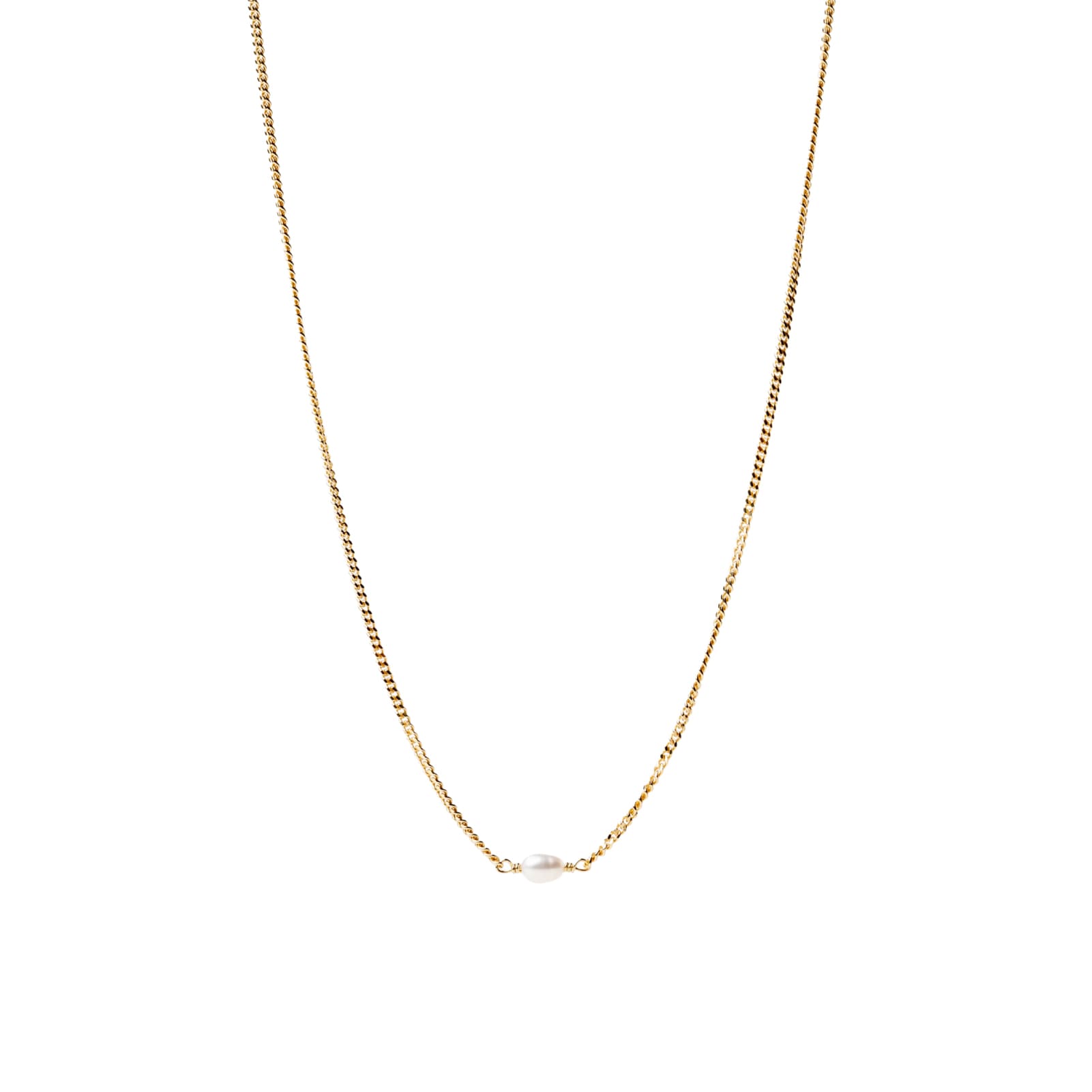 Collana girocollo Alisia in argento dorato con perla centrale MISURA UNICA