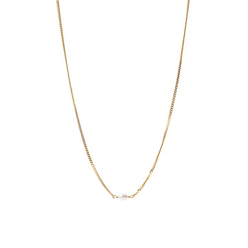 Collana girocollo Alisia in argento dorato con perla centrale MISURA UNICA
