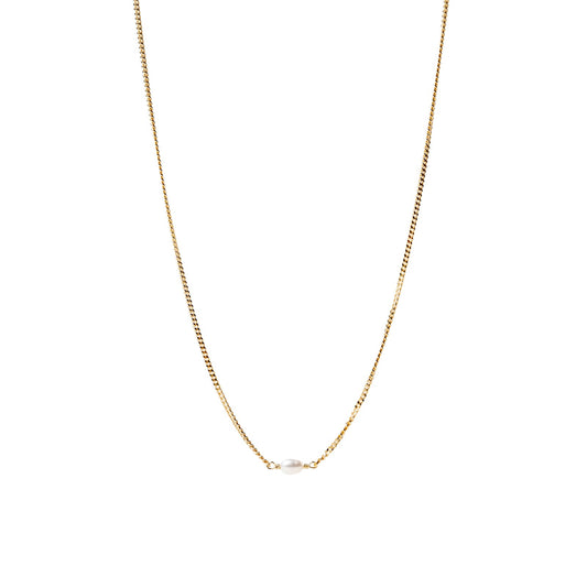Collana girocollo Alisia in argento dorato con perla centrale MISURA UNICA
