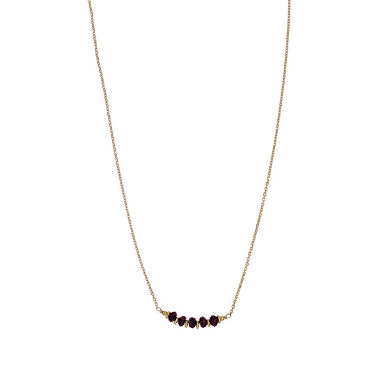 Collana Alisia in argento dorato con rondelle di granato MISURA UNICA