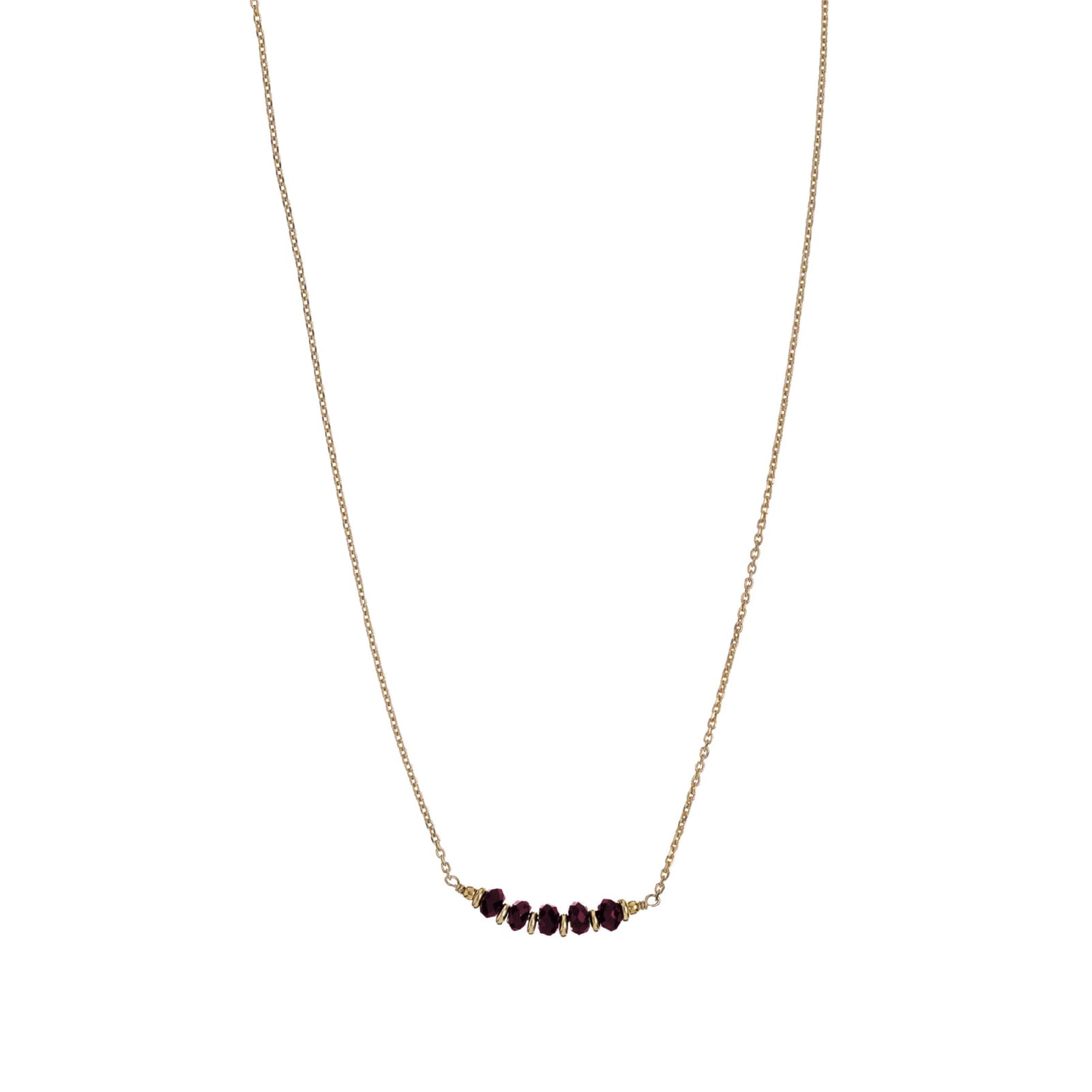 Collana Alisia in argento dorato con rondelle di granato MISURA UNICA